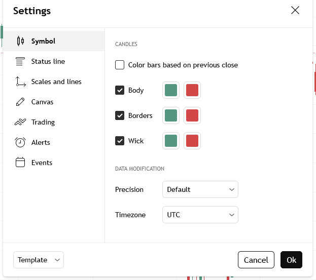 TradingView - Settings