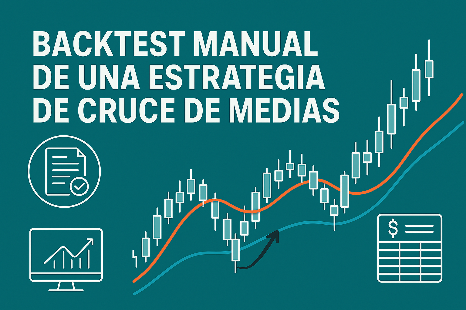 Backtest manual de una estrategia de cruce de medias