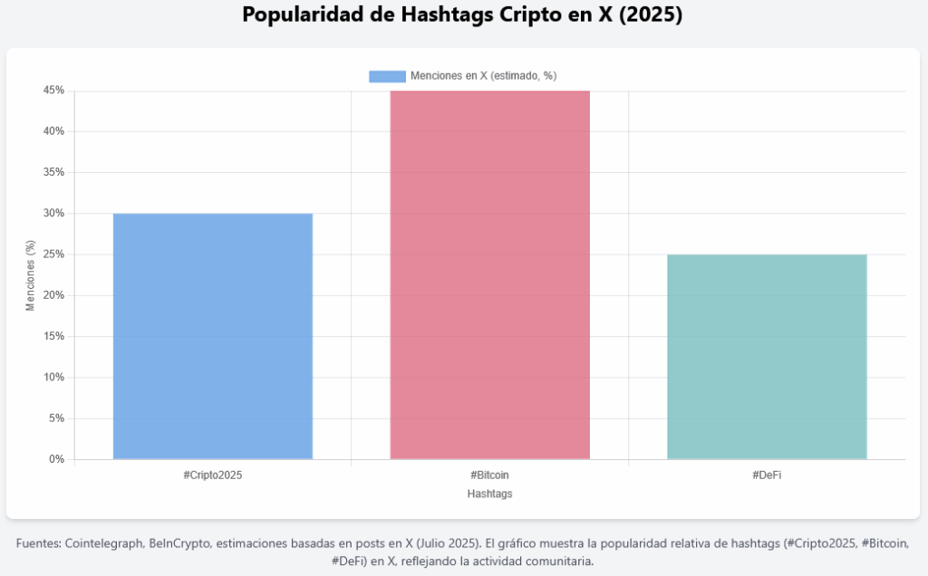 Popularidad de Hashtags Cripto en X