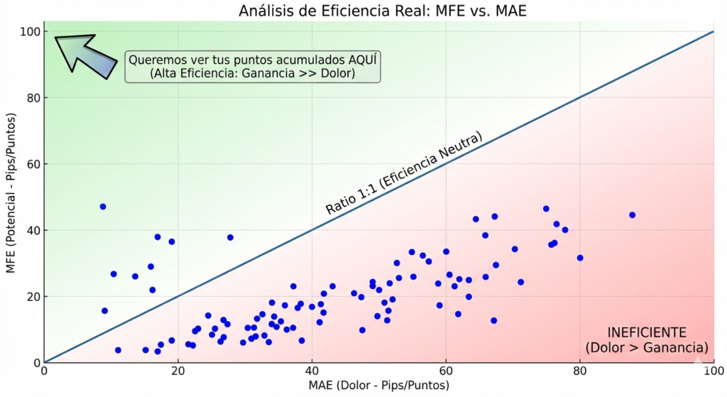 Análisis eficiencia real: MFE vs MAE