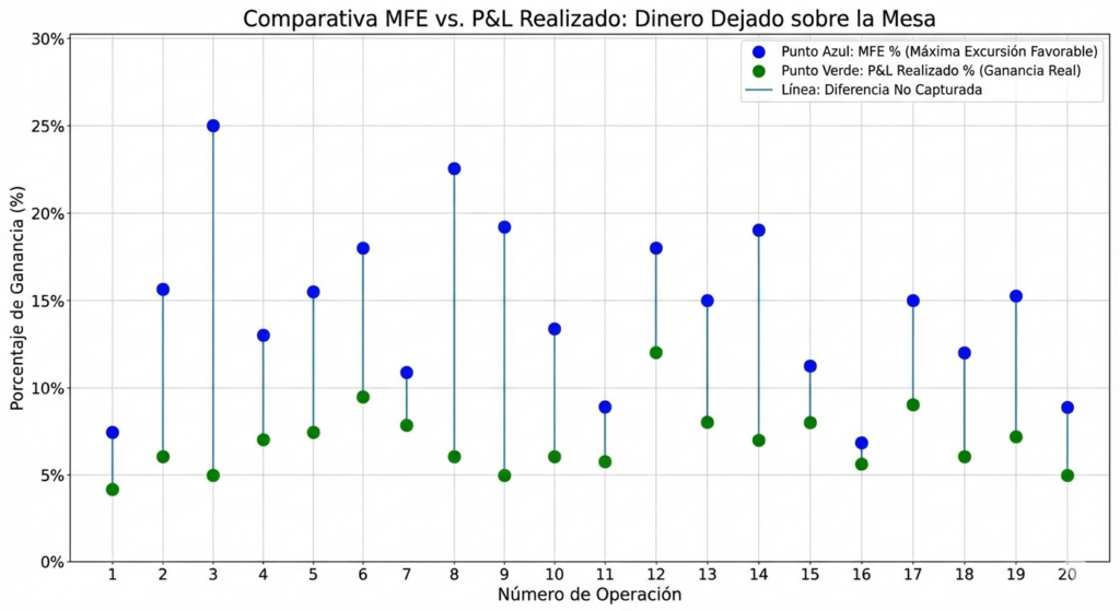 Gráfico de dispersión: Comparativa MFE vs P&L