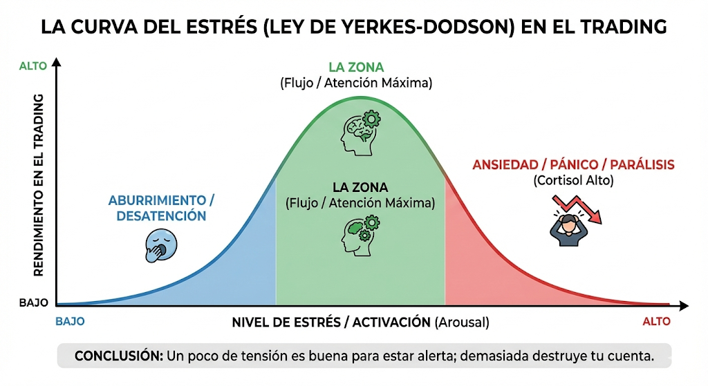 La curva del stress (ley de Yerkes-Dodson) en el trading