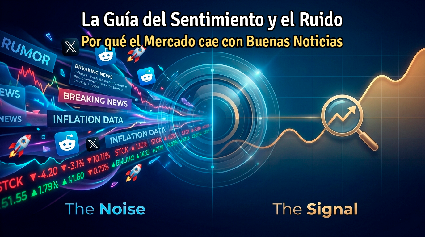 Por qué el Mercado cae con Buenas Noticias: La Guía del Sentimiento y el Ruido.