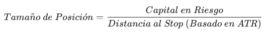 Fórmula: Tamaño de Posición