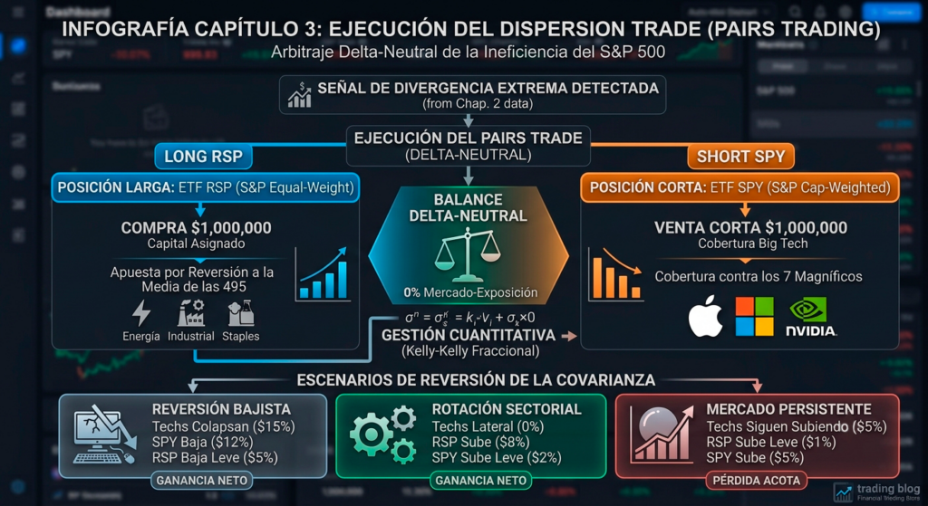 Ejecución del dispersión trade (pairs trading)