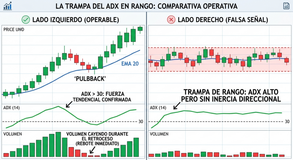 La trampa del ADX en rango